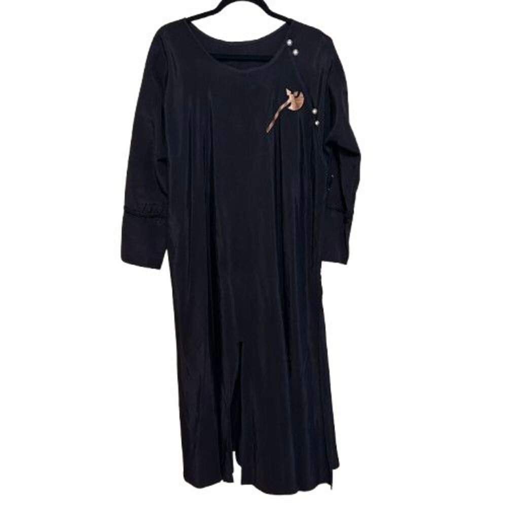 Black Cosplay Robe Kaftan Maxi Copper Axe Graphic Dark Warrior Gothic Costume